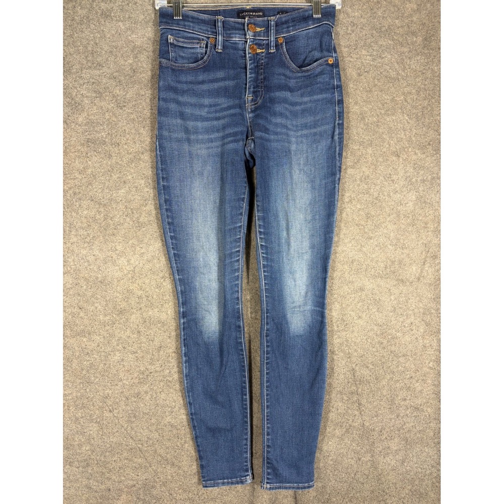 Lucky Brand Ava Super Skinny Jeans Womens 4/27 Mid Rise Blue Denim Regular